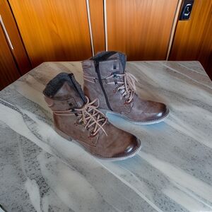 Women's Rieker Peyton Anti Stress Ankle Boots Side Zip Lace Up Size 39 Lady's